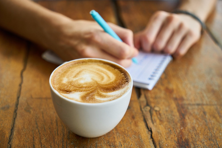 notebook coffee pen